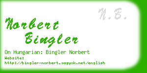 norbert bingler business card